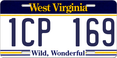 WV license plate 1CP169