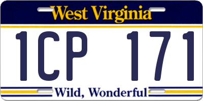 WV license plate 1CP171