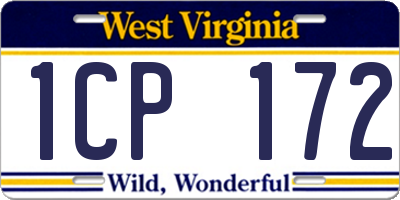 WV license plate 1CP172