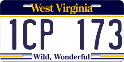 WV license plate 1CP173