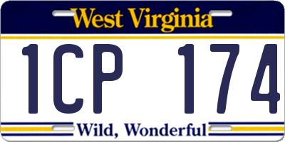 WV license plate 1CP174