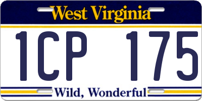 WV license plate 1CP175