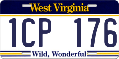 WV license plate 1CP176
