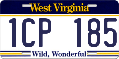 WV license plate 1CP185