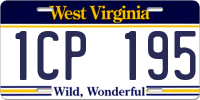 WV license plate 1CP195