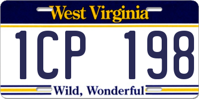 WV license plate 1CP198
