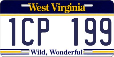 WV license plate 1CP199