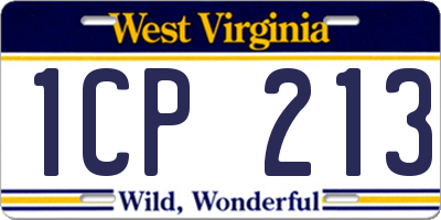 WV license plate 1CP213