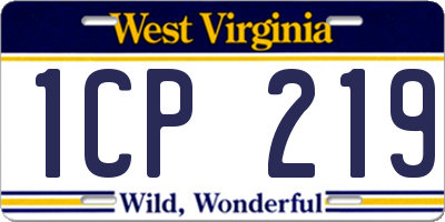 WV license plate 1CP219