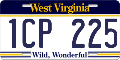 WV license plate 1CP225