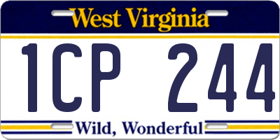 WV license plate 1CP244