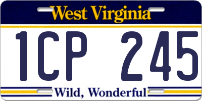 WV license plate 1CP245