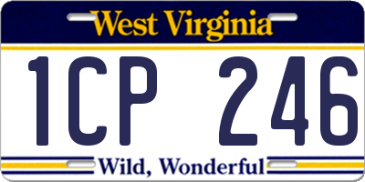 WV license plate 1CP246