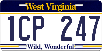 WV license plate 1CP247