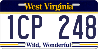 WV license plate 1CP248