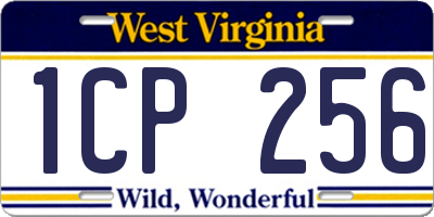 WV license plate 1CP256