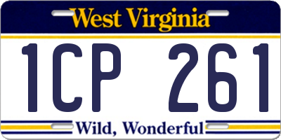 WV license plate 1CP261