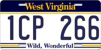 WV license plate 1CP266