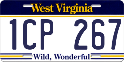 WV license plate 1CP267