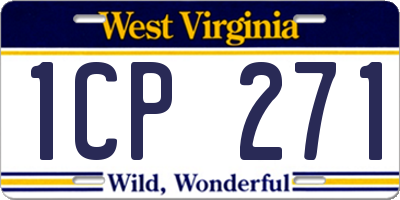 WV license plate 1CP271