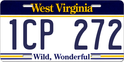 WV license plate 1CP272