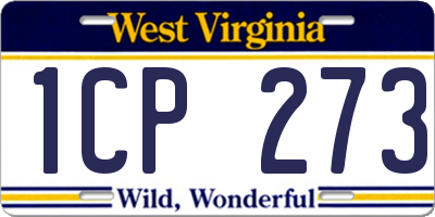 WV license plate 1CP273