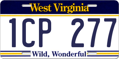 WV license plate 1CP277