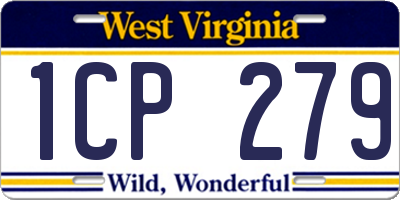 WV license plate 1CP279
