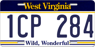 WV license plate 1CP284