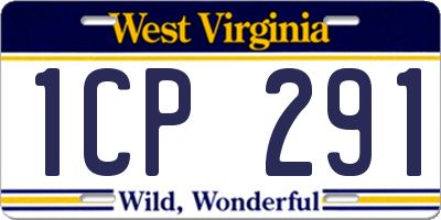 WV license plate 1CP291