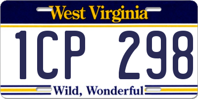 WV license plate 1CP298