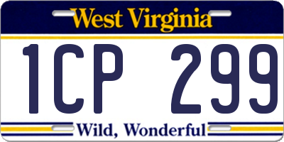 WV license plate 1CP299
