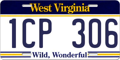 WV license plate 1CP306
