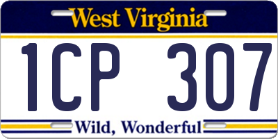 WV license plate 1CP307