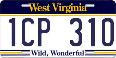 WV license plate 1CP310