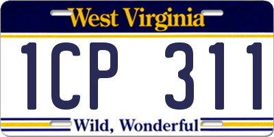 WV license plate 1CP311