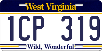 WV license plate 1CP319