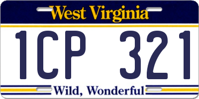 WV license plate 1CP321