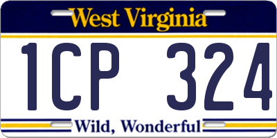WV license plate 1CP324