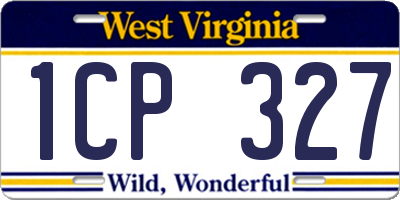 WV license plate 1CP327