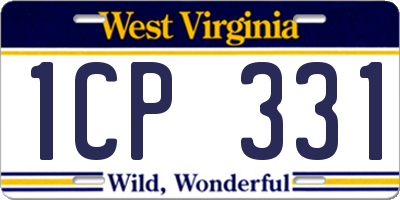 WV license plate 1CP331
