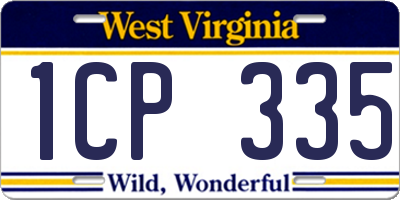 WV license plate 1CP335
