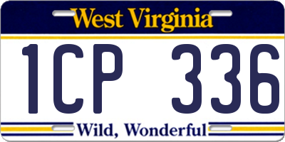 WV license plate 1CP336