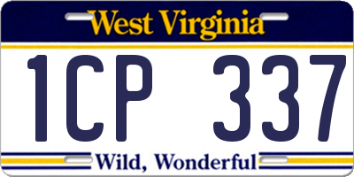 WV license plate 1CP337