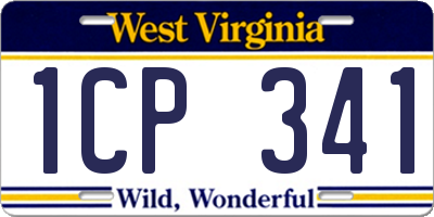 WV license plate 1CP341