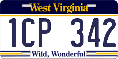WV license plate 1CP342