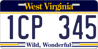WV license plate 1CP345