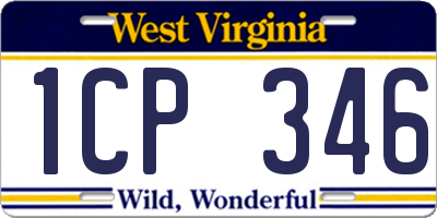 WV license plate 1CP346
