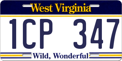 WV license plate 1CP347