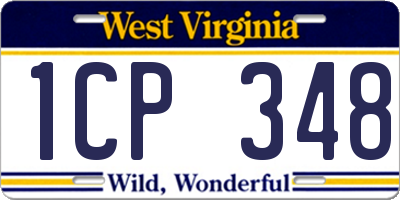 WV license plate 1CP348